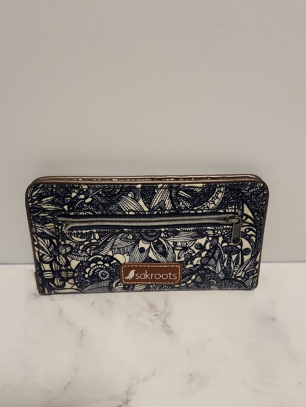 Sakroots Dark Blue and White Women's Wallet